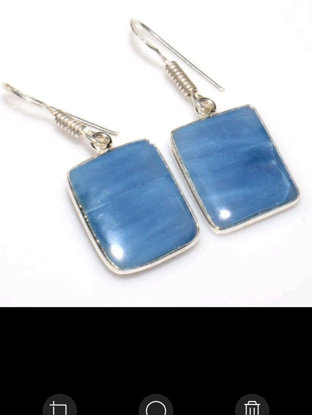 Owhyee Blue Opal Gemstone 925 Sterling Silver Handmade Drop Dangle Earrings - Picture 2 of 3